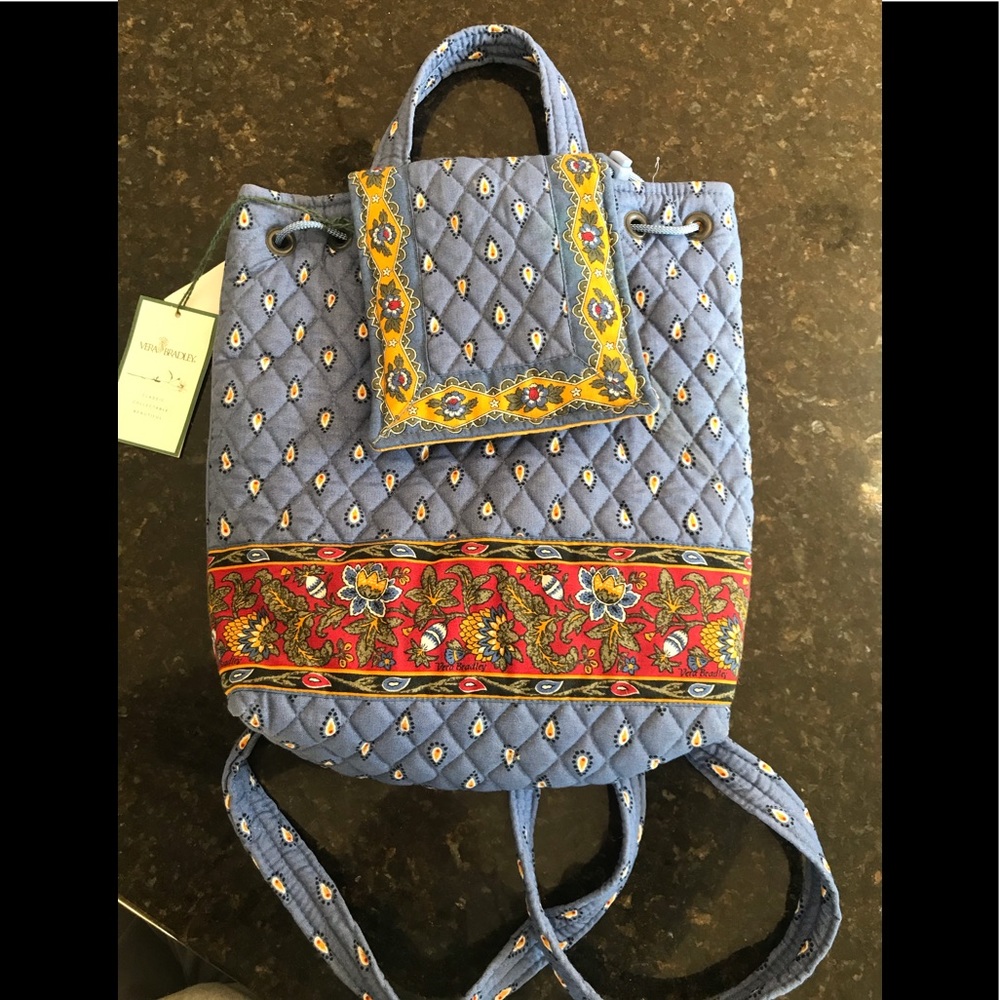 New Vera Bradley French blue backpack and wallet